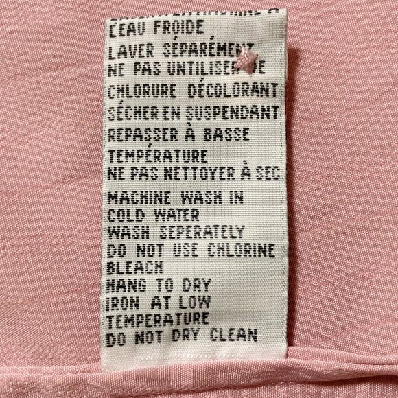 JESSICA Dusty rose pink vertical striped button-down shirt ~ MEDIUM LARGE blouse - Picture 13 of 14